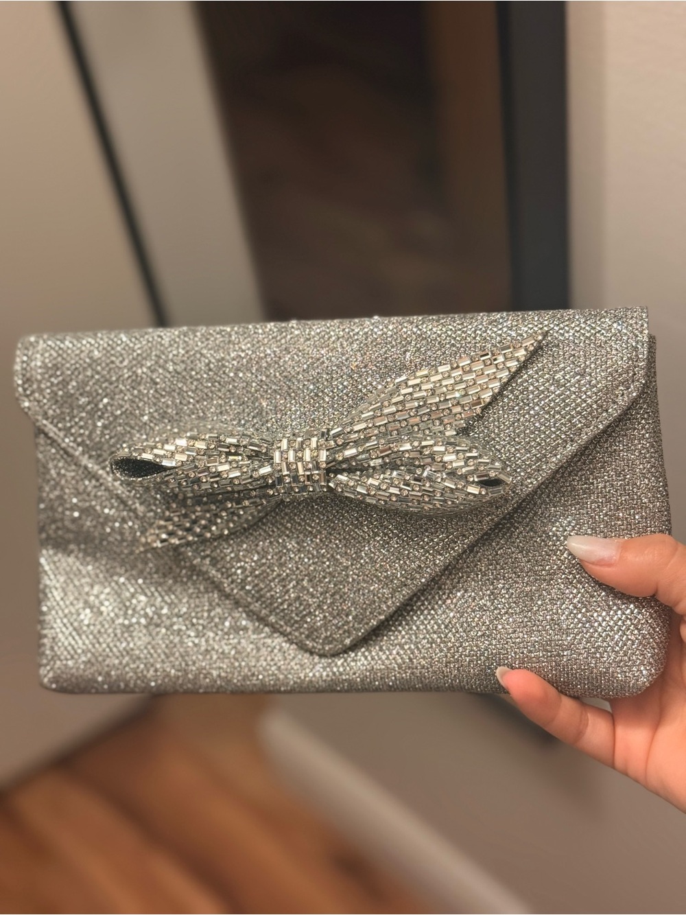 Fancy Silver Clutch Sparkling